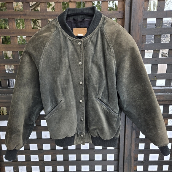Vintage Jackets & Blazers - Vintage Suede Bomber Jacket